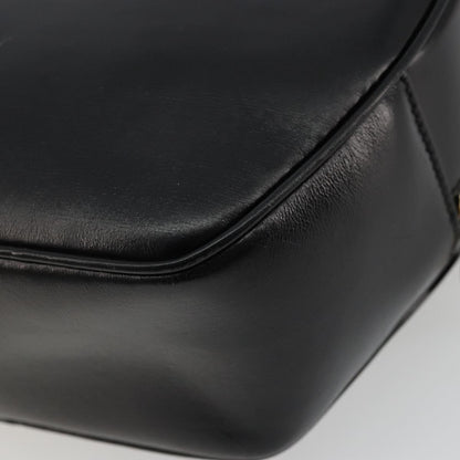 Celine Circle Logo Shoulder Bag Leather, Black, Leather, Shoulder Bag
