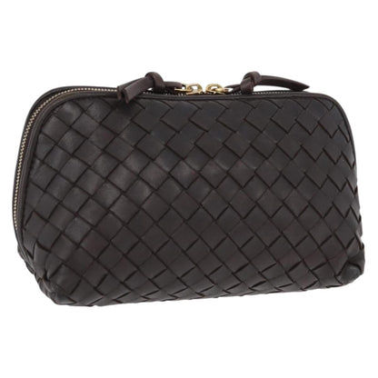 Bottega Veneta Intrecciato Leather, BROWN, LEATHER, Clutche & pouche