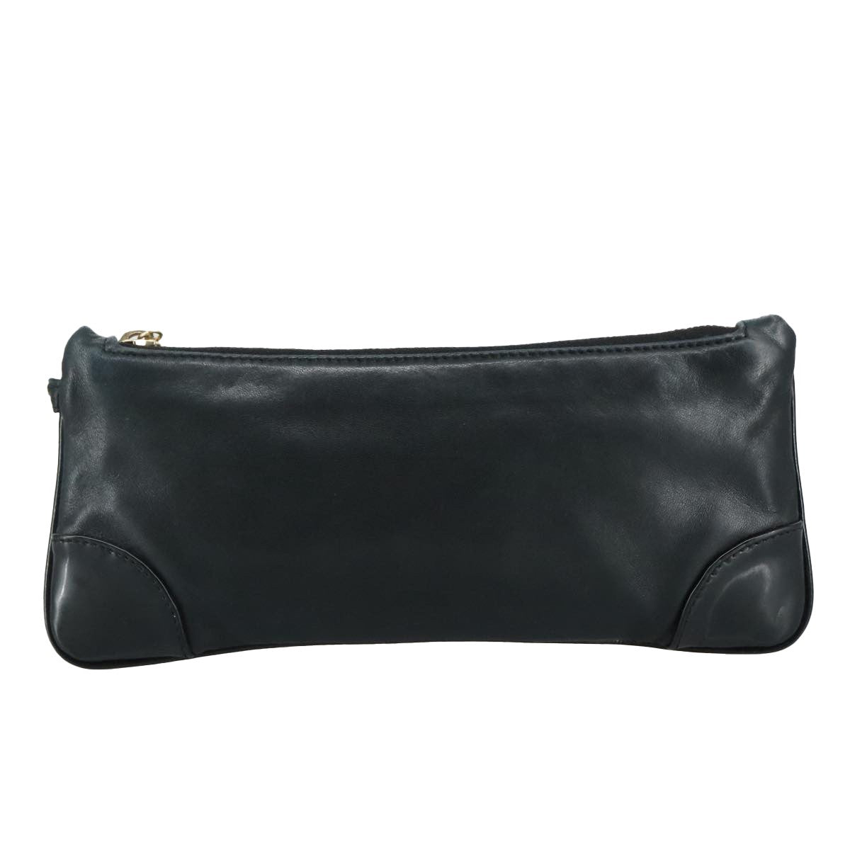 Chanel Vintage Camellia CC Wristlet Clutch Lambskin with Patent, BLACK, LEATHER, Clutche & pouche