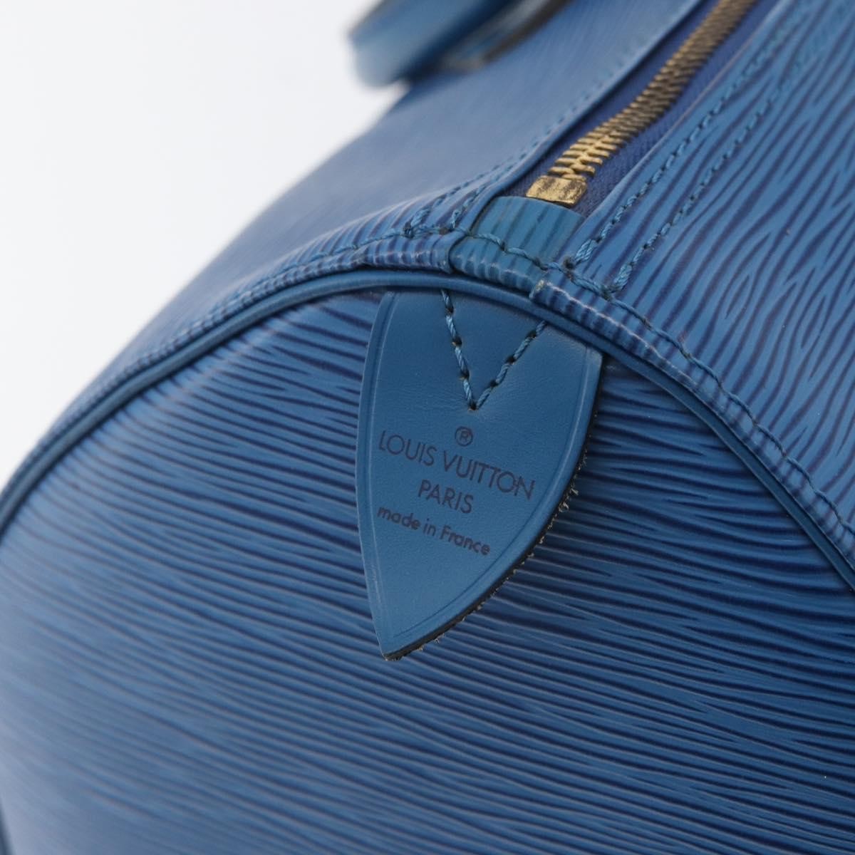 Louis Vuitton Speedy Handbag Epi Leather, Blue, Leather, Handbag