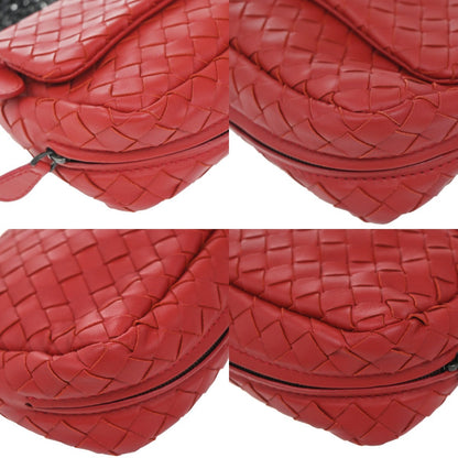 Bottega Veneta Expandable Chain Crossbody Bag Intrecciato Nappa, RED, LEATHER, Clutche & pouche
