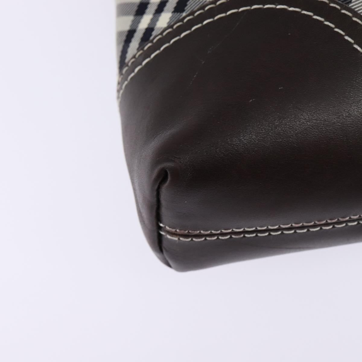 Burberry Nova Check Blue Label Canvas, Gray, Nylon, Shoulder Bag