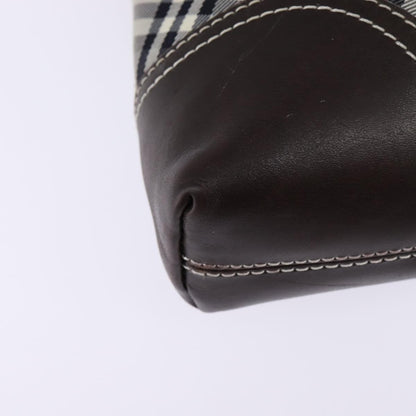 Burberry Nova Check Blue Label Canvas, Gray, Nylon, Shoulder Bag