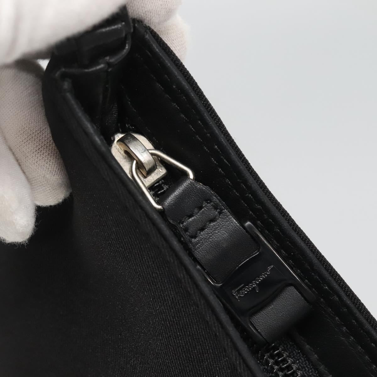 Salvatore Ferragamo Vala Shoulder Bag Nylon, BLACK, NYLON, Shoulder bag