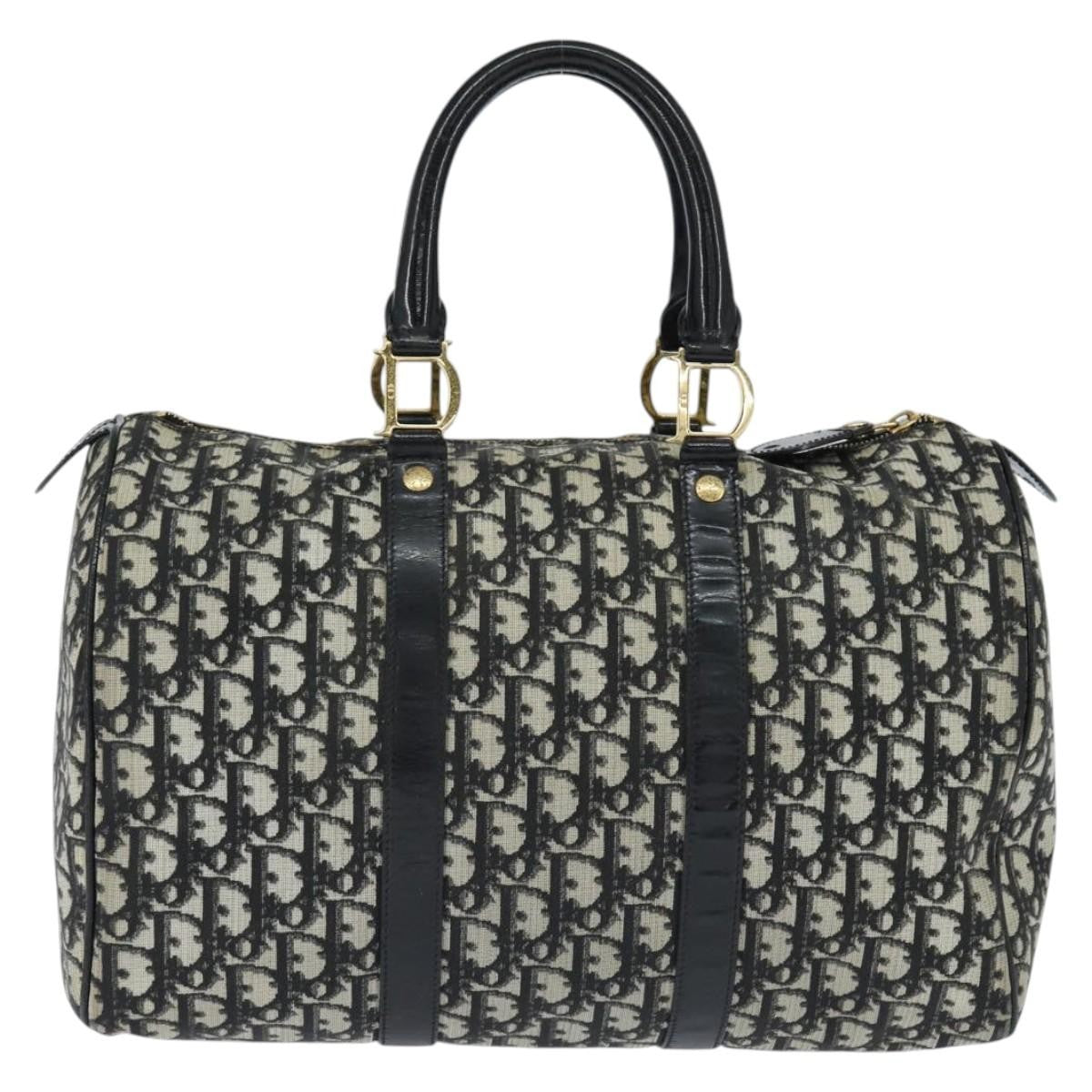 Christian Dior Vintage Trotter Boston Bag Diorissimo Canvas, BLACK, CANVAS, Handbag