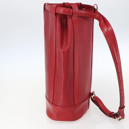 Louis Vuitton Randonnee Backpack Epi Leather, RED, LEATHER, Shoulder bag