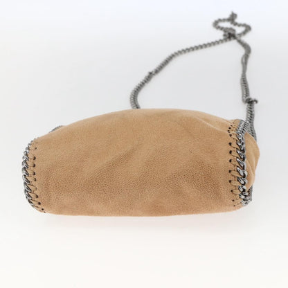 Stella McCartney Falabella Fold Over Crossbody Bag Shaggy Deer, BEIGE, POLYESTER, Shoulder bag