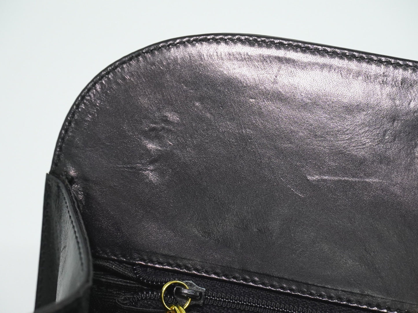 Salvatore Ferragamo Vintage Gancini Chain Shoulder Bag Leather, BLACK, LEATHER, Shoulder bag
