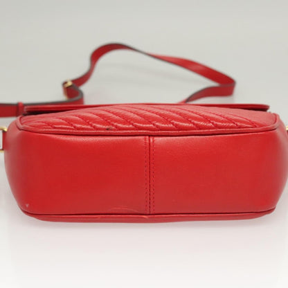 Celine Vintage Triomphe Shoulder Bag Leather, RED, LEATHER, Shoulder bag