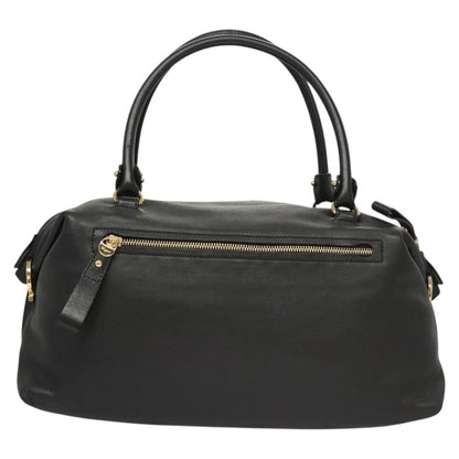 Salvatore Ferragamo Gancini handbag Leather, BLACK, LEATHER, Handbag