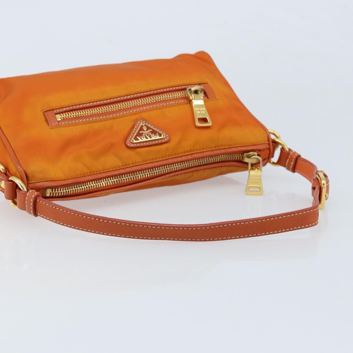 Prada Front Zip Hobo Tessuto, ORANGE, NYLON, Shoulder bag