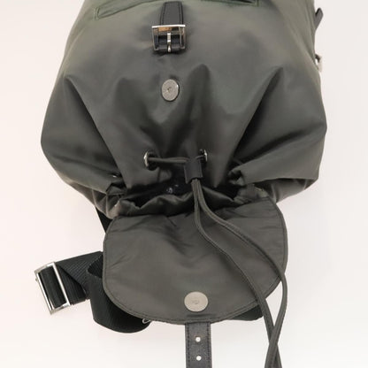 Prada Front Zip Drawstring Backpack Tessuto, GRAY, NYLON, Backpack