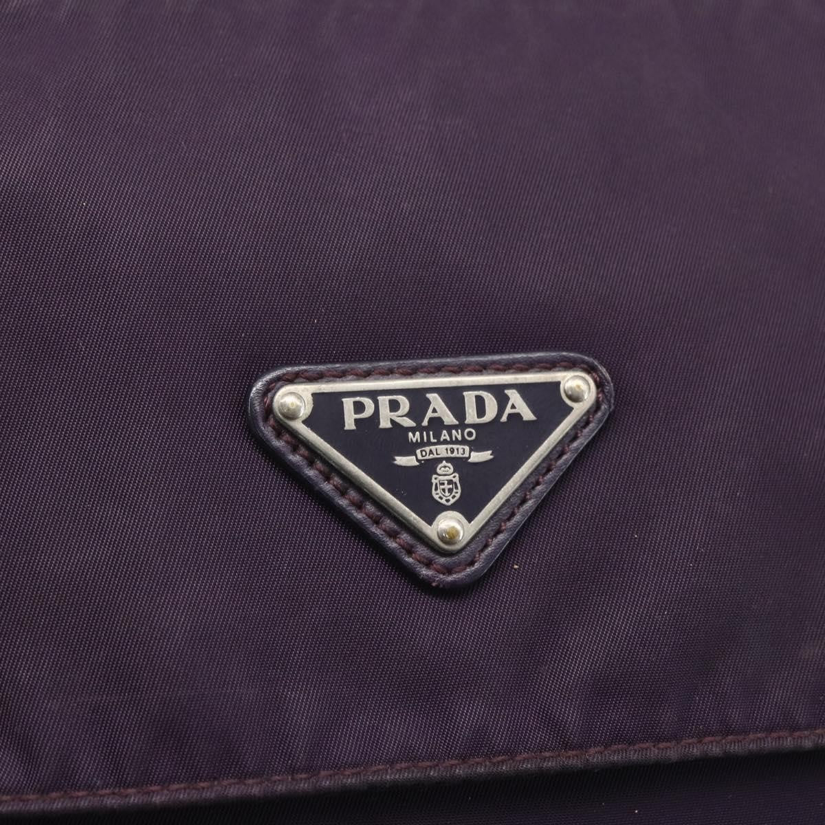 Prada Double Buckle Flap Messenger Bag Tessuto, PURPLE, NYLON, Shoulder bag