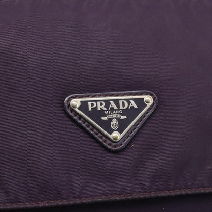 Prada Double Buckle Flap Messenger Bag Tessuto, PURPLE, NYLON, Shoulder bag