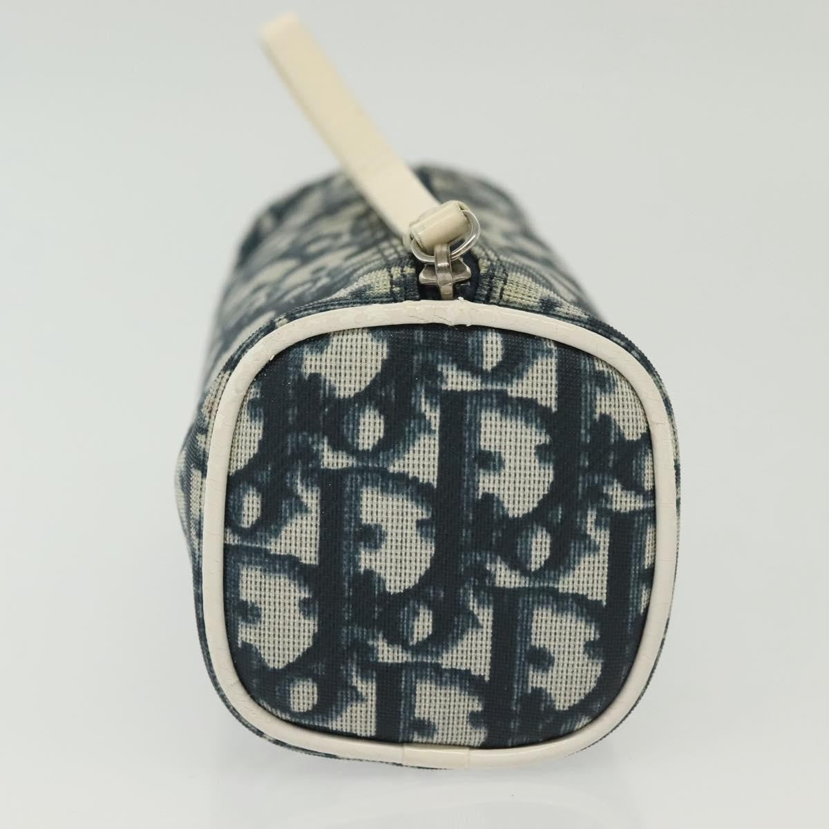 Christian Dior Vintage Trotter Pouch Canvas, NAVY, CANVAS, Clutche & pouche