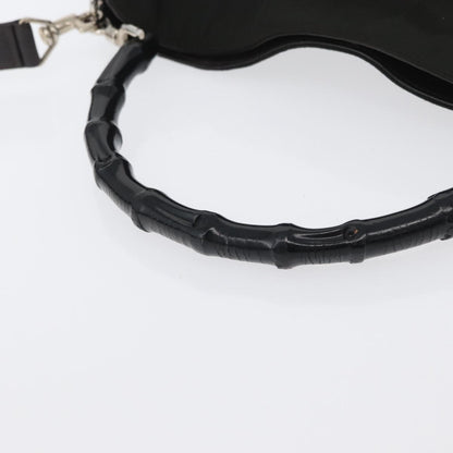 Gucci Vintage Bamboo Handle Bag Nylon, BLACK, NYLON, Handbag
