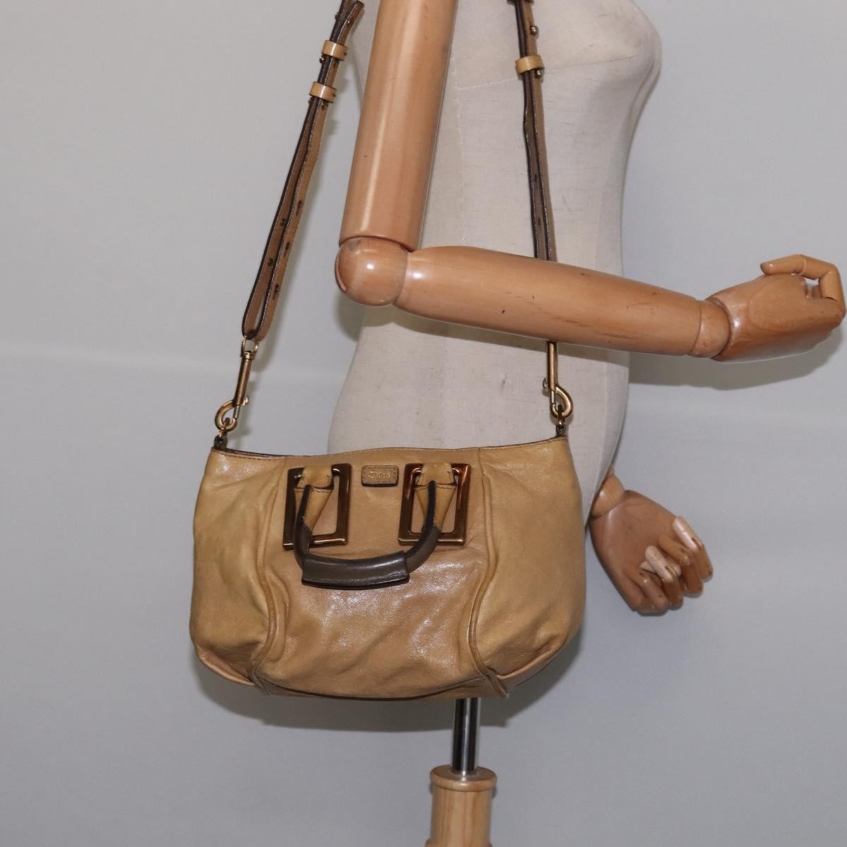 Chloe Ethel Handbag Leather, BEIGE, LEATHER, Handbag