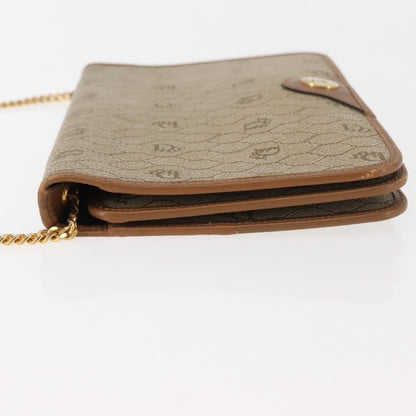 Christian Dior Vintage Honeycomb chain Canvas, BEIGE, CANVAS, Shoulder bag