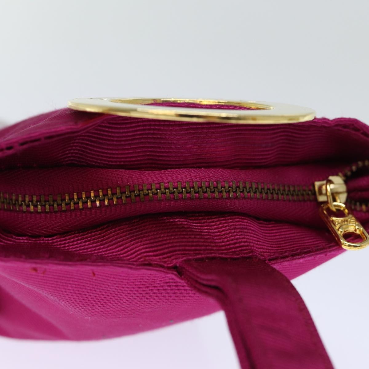 Celine Circle Logo Pouch Nylon, PINK, NYLON, Clutche & pouche