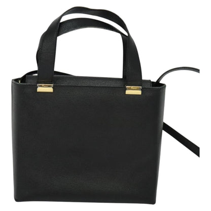 Salvatore Ferragamo Vintage Handbag Leather, BLACK, LEATHER, Handbag