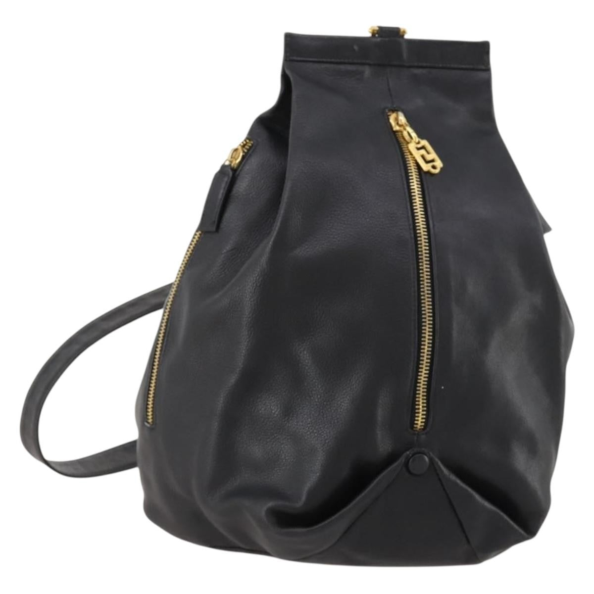 Versace Vintage Shoulder Bag Leather, BLACK, LEATHER, Shoulder bag