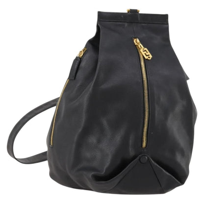 Versace Vintage Shoulder Bag Leather, BLACK, LEATHER, Shoulder bag