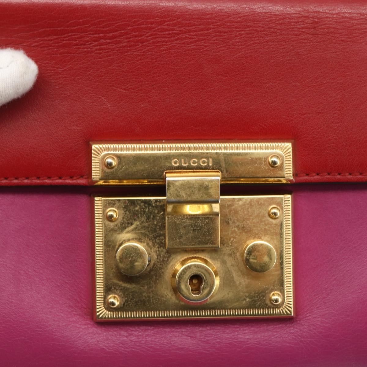 Gucci Padlock Shoulder Bag Leather, RED, LEATHER, Shoulder bag