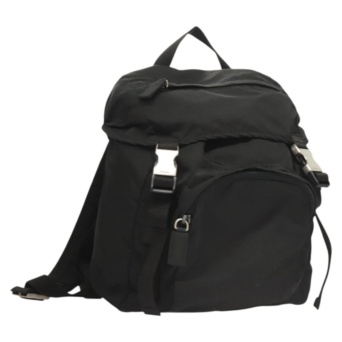 Prada Logo Backpack Tessuto, BLACK, NYLON, Backpack
