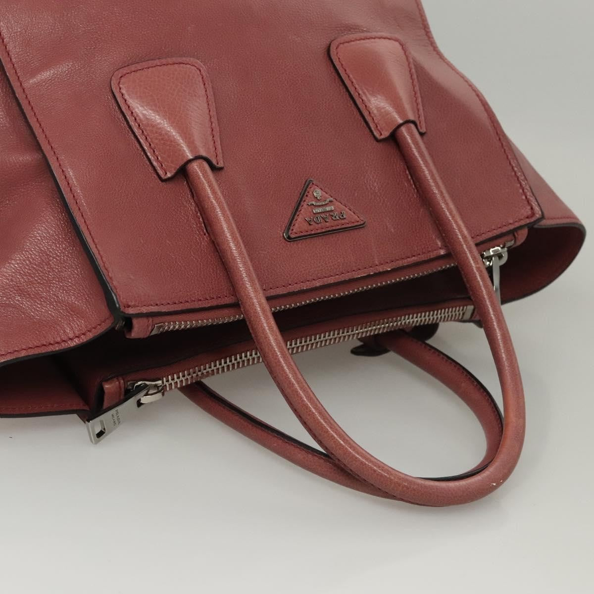 Prada Twin Pocket Convertible Tote Cervo Leather, PINK, LEATHER, Handbag