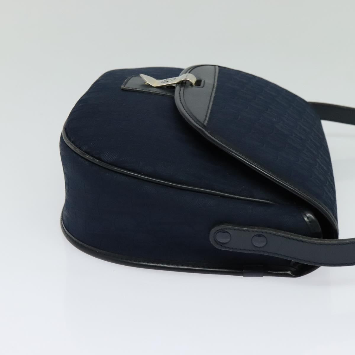 Christian Dior Vintage Trotter Shoulder Bag Canvas, NAVY, CANVAS, Shoulder bag