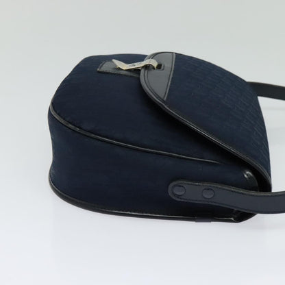 Christian Dior Vintage Trotter Shoulder Bag Canvas, NAVY, CANVAS, Shoulder bag