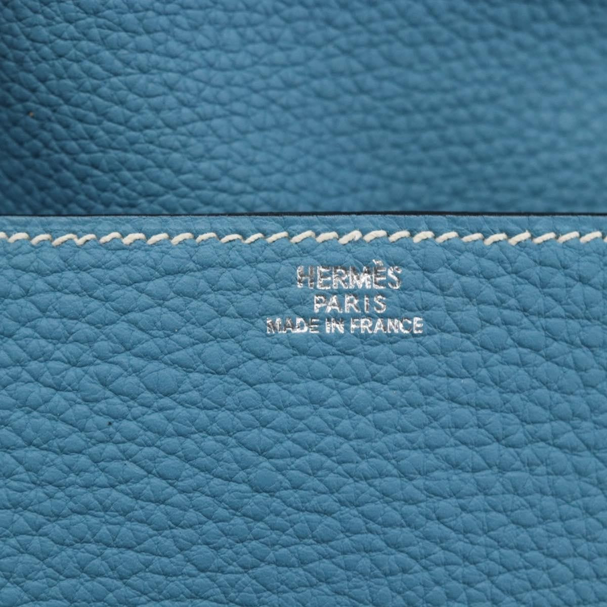 Hermes Pochette Green Waist Bag Leather, Blue, Leather, Shoulder Bag