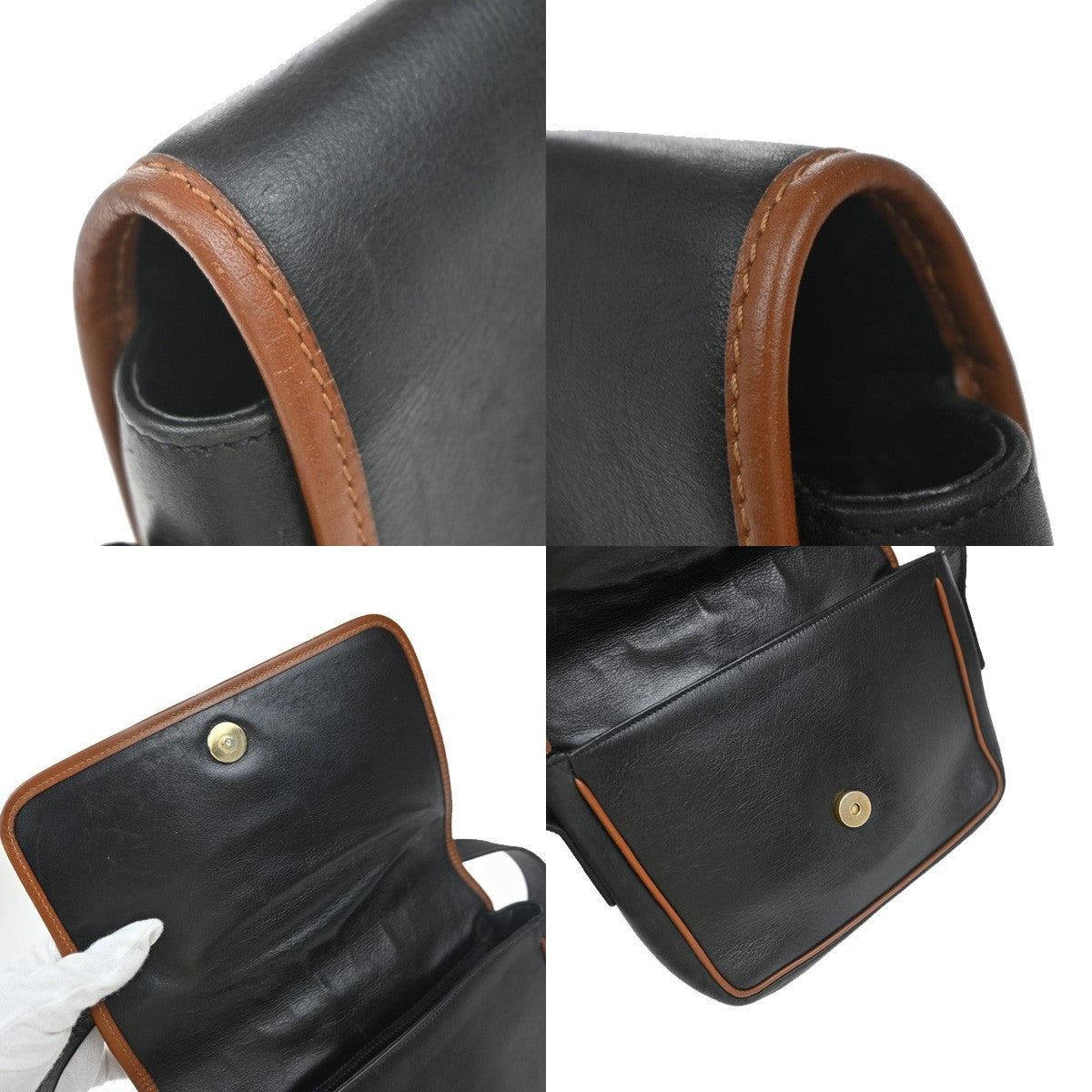 Celine Vintage Shoulder Bag Leather, Black, Leather, Shoulder Bag