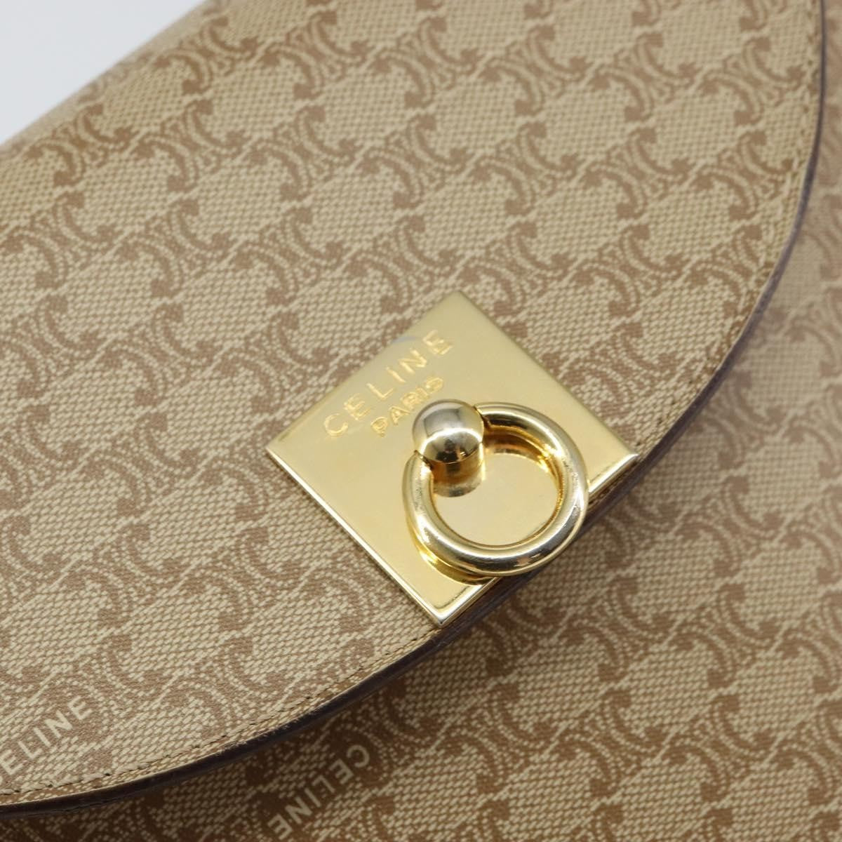 Celine Vintage Macadam Shoulder Bag Canvas, BEIGE, CANVAS, Shoulder bag
