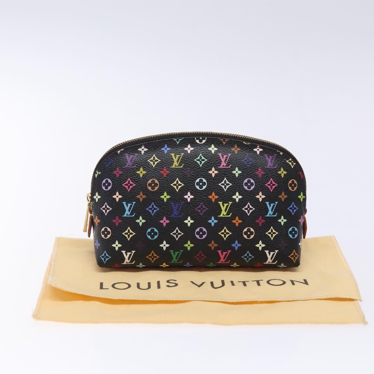 Louis Vuitton Cosmetic Pouch Monogram Multicolor, BLACK, CANVAS, Clutche & pouche