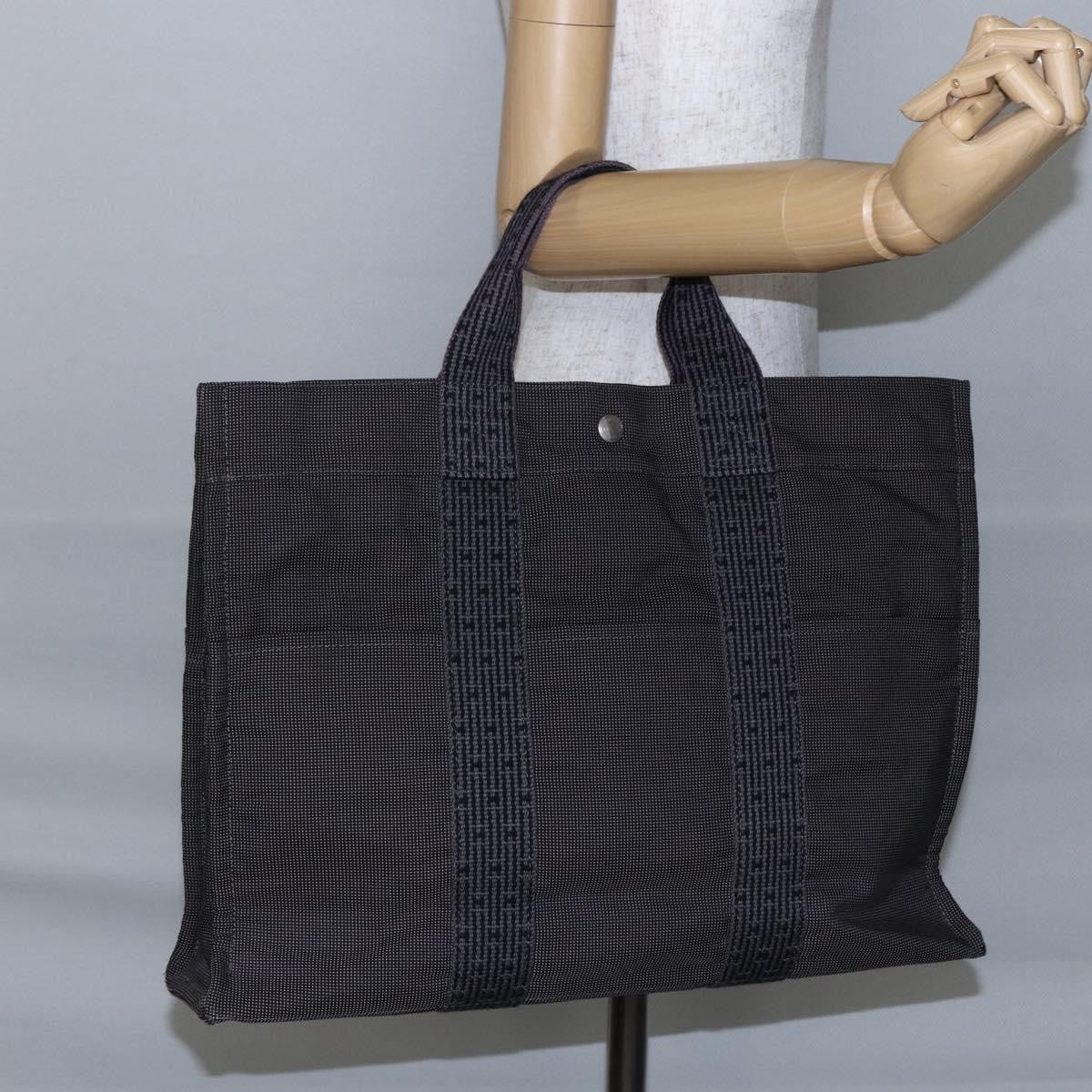 Hermes Fourre Tout Tote Canvas, GRAY, CANVAS, Tote bag