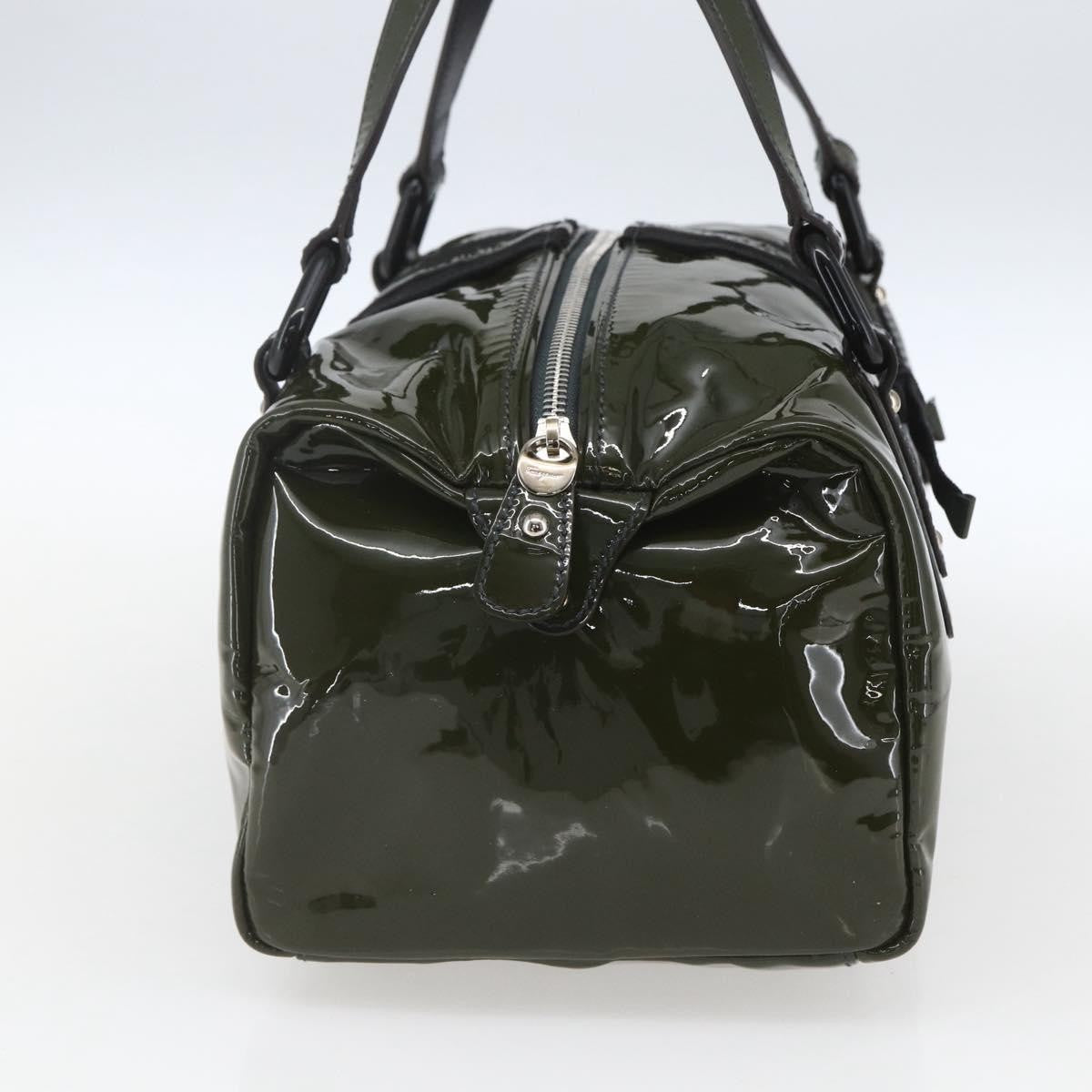 Salvatore Ferragamo Vintage Handbag Patent leather, KHAKI, PATENT_LEATHER, Handbag