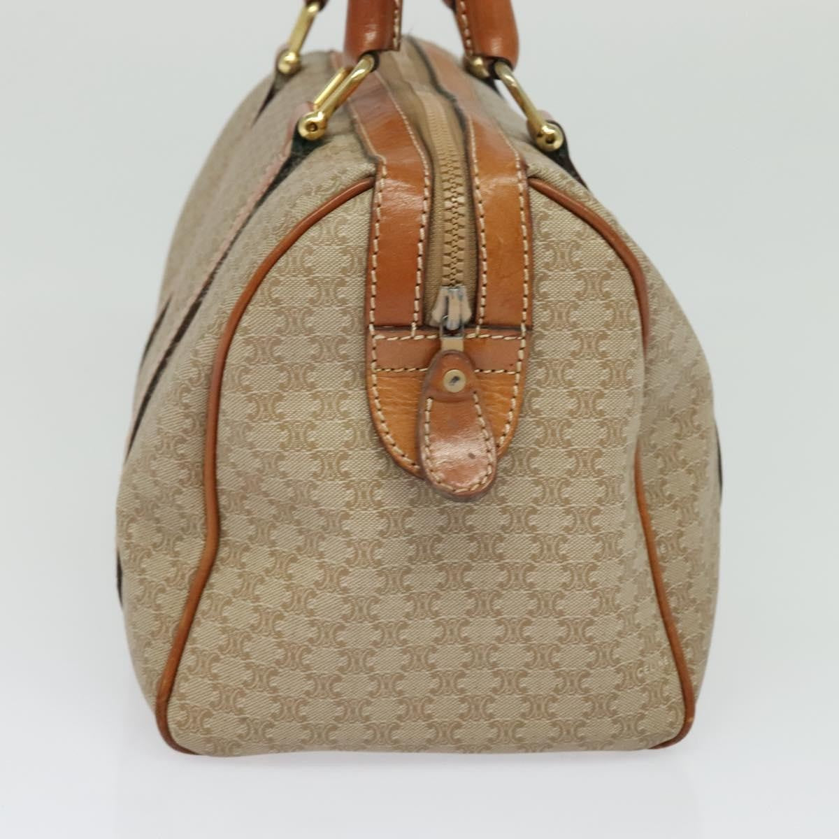 Celine Macadam Handbag Macadam with leather, BEIGE, CANVAS, Handbag