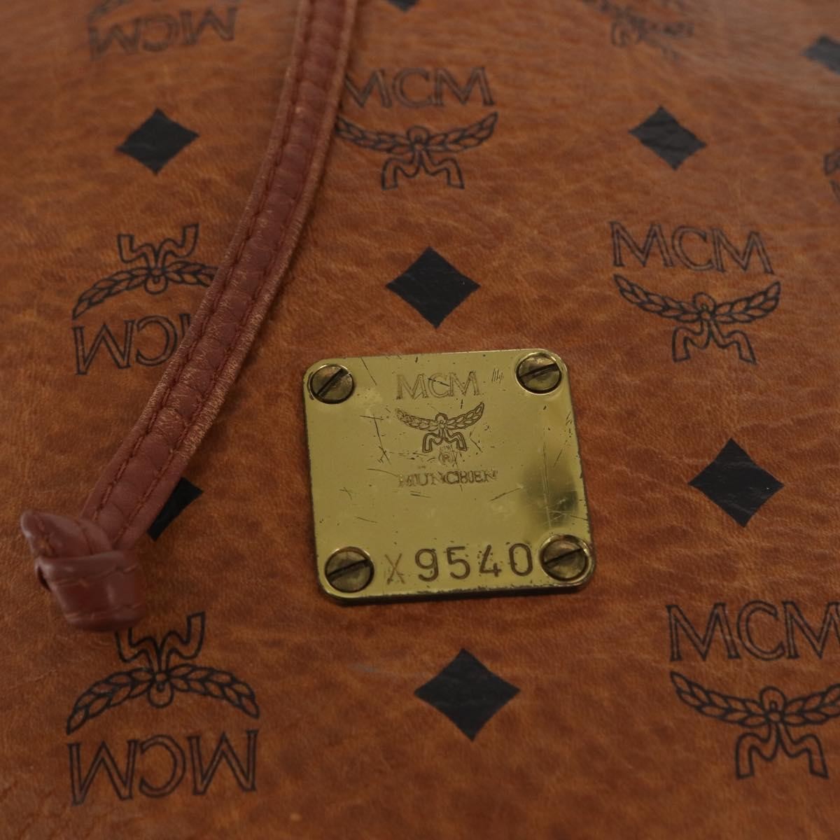 MCM Visetos Shoulder bag Canvas and Leather, BROWN, CANVAS, Shoulder bag