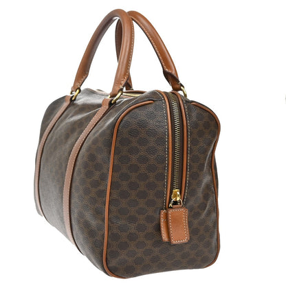 Celine Macadam Handbag Macadam with leather, BROWN, CANVAS, Handbag