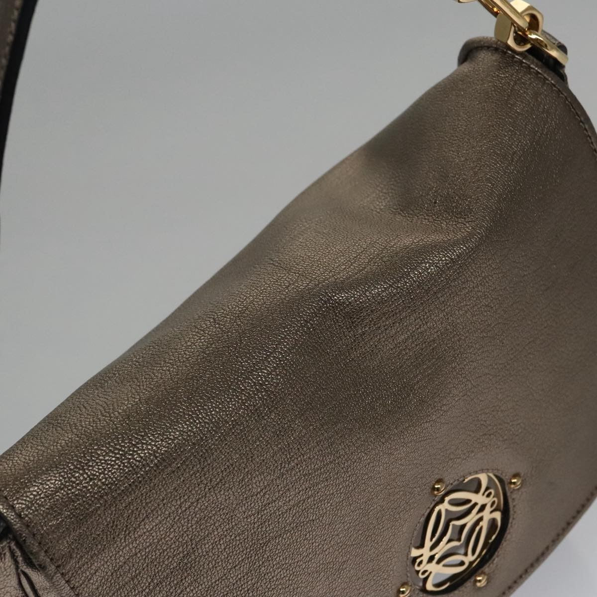 Loewe Anagram handbag Leather, METALLIC, LEATHER, Handbag