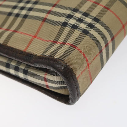 Burberry Nova check Pochette Canvas, BEIGE, CANVAS, Clutche & pouche