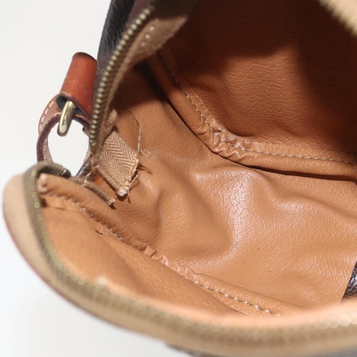 Celine Vintage Macadam Handbag Canvas and Leather, BROWN, CANVAS, Shoulder bag