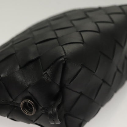 Bottega Veneta Loop Crossbody Bag Intrecciato Nappa, BLACK, LEATHER, Clutche & pouche