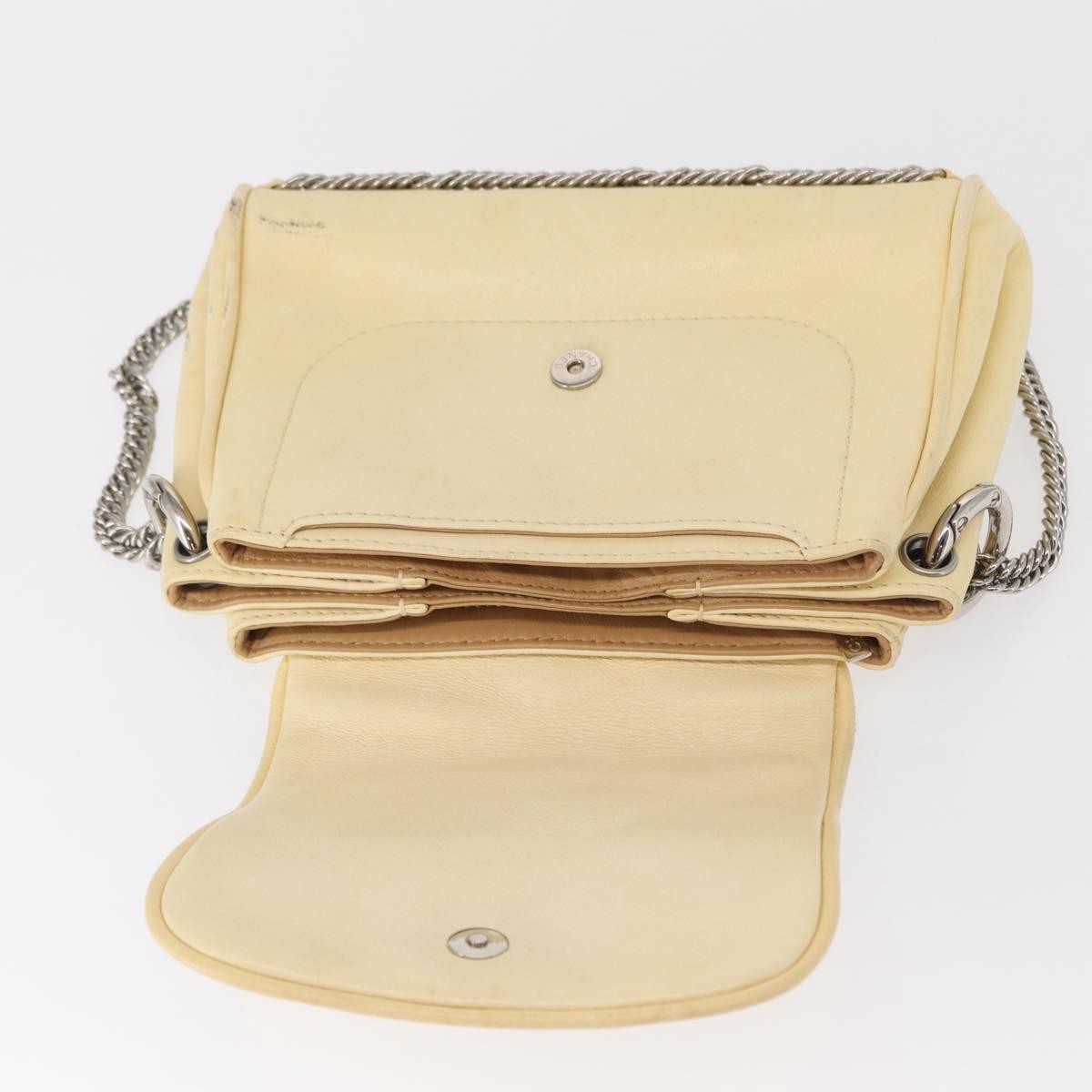 Chanel Matelasse Chain Shoulder Bag Leather, IVORY, LEATHER, Shoulder bag