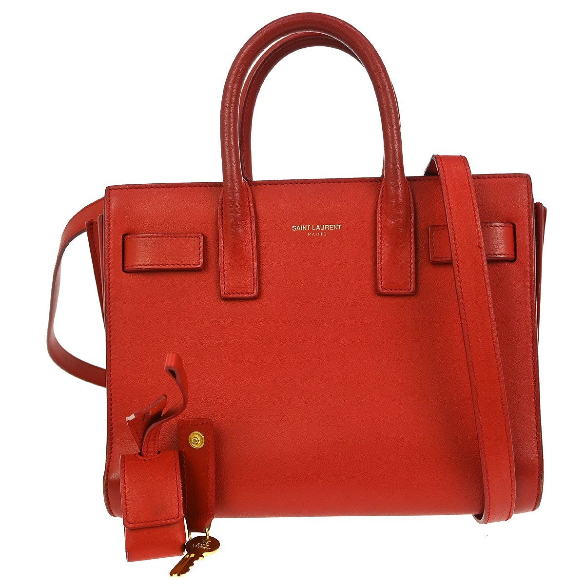 Saint Laurent Sac de Jour NM Bag Leather, RED, LEATHER, Handbag