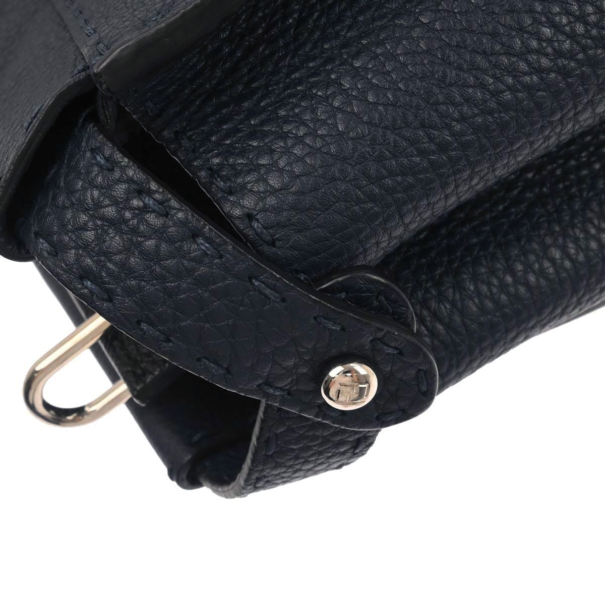 Fendi Selleria Peekaboo Fit Bag Leather, NAVY, LEATHER, Handbag