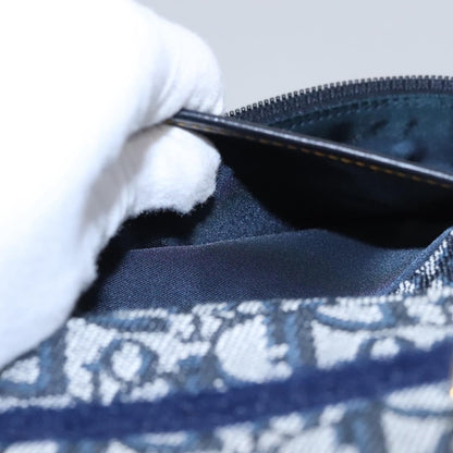 Christian Dior Vintage Saddle Coin Purse Diorissimo Canvas, NAVY, CANVAS, Wallets