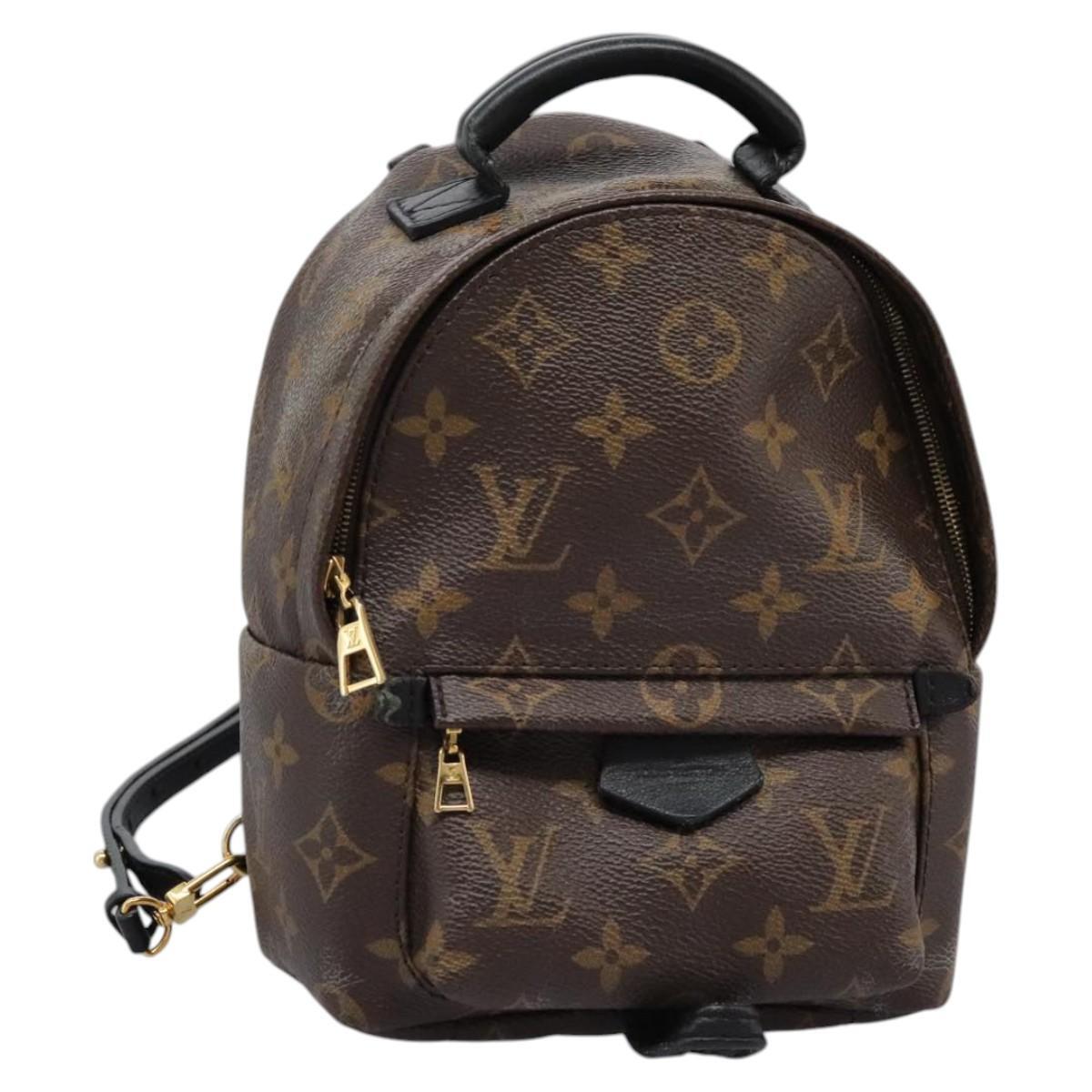 Louis Vuitton Palm Springs Backpack Monogram Canvas, BROWN, CANVAS, Backpack