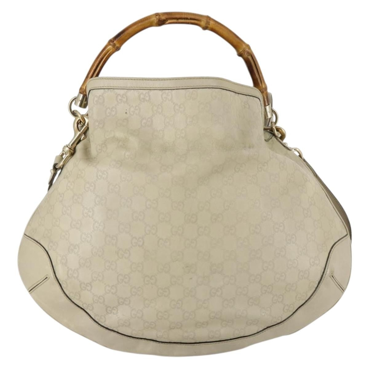 Gucci Vintage Diana Bamboo Shoulder Bag Leather, BEIGE, LEATHER, Shoulder bag